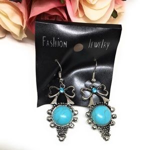 🌹Teal Bow earrings